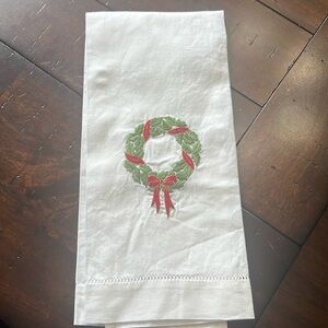 Christmas linen hand towel